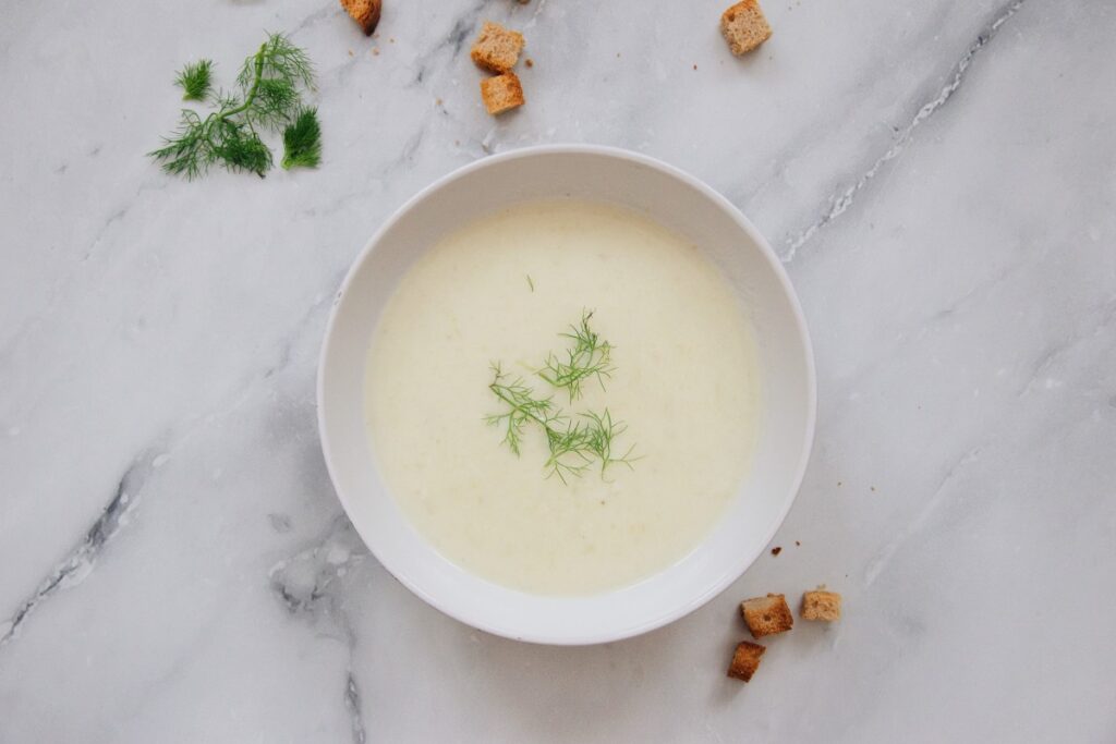white cream soup